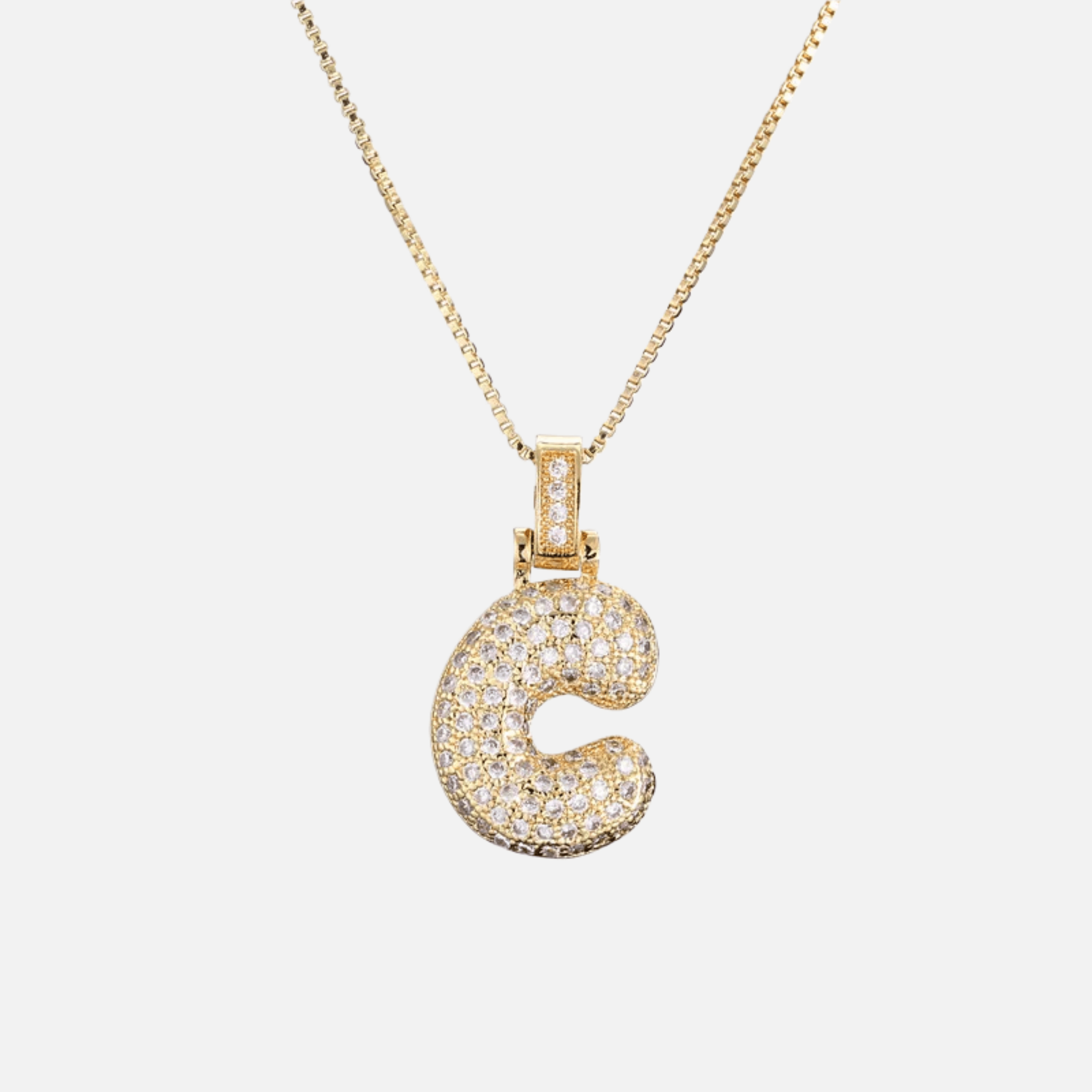 ICED Big Bubble Initial Necklace - Jewelled Me