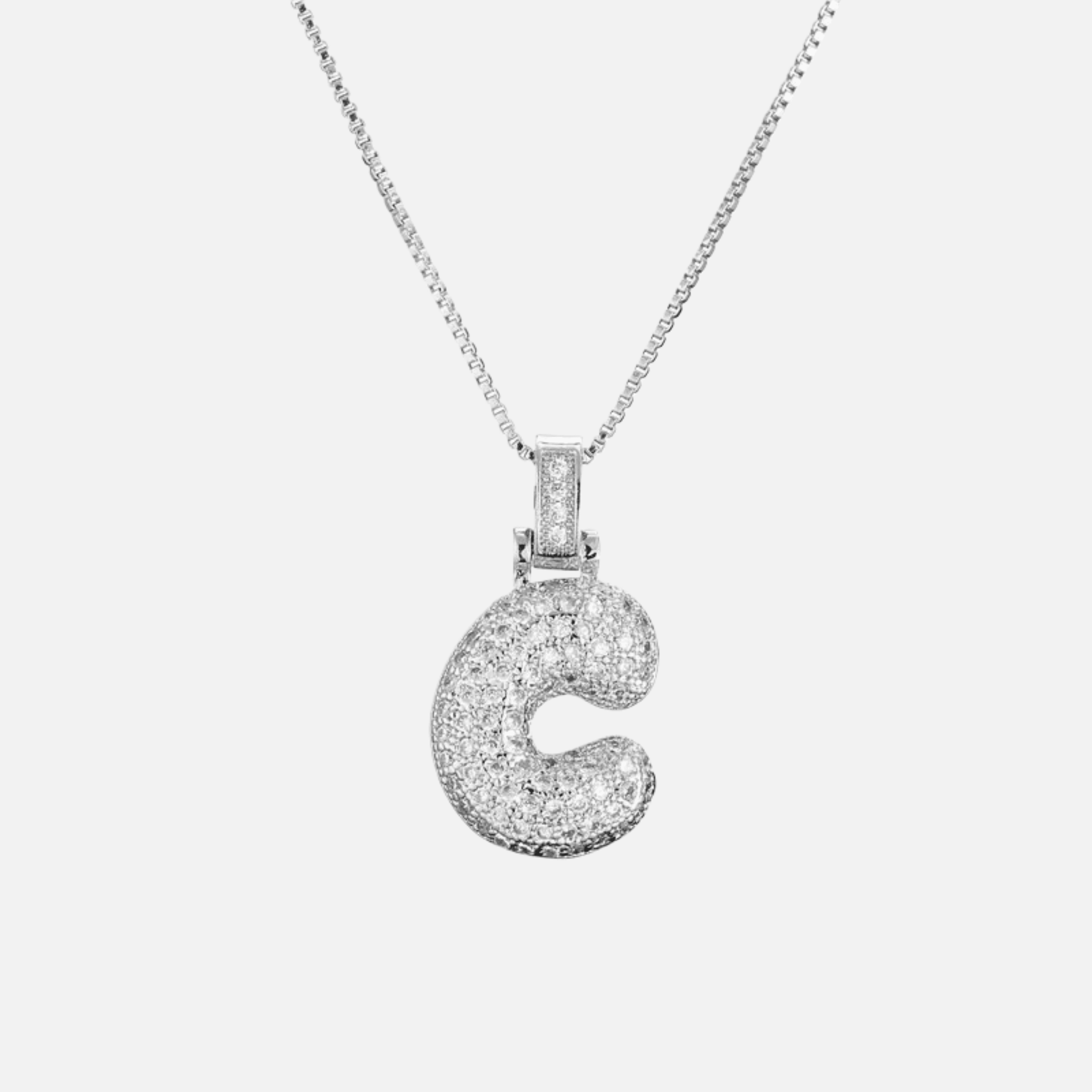 ICED Big Bubble Initial Necklace - Jewelled Me