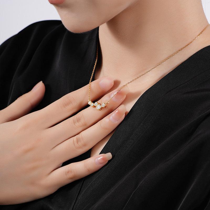 Classic Jewelled Off-Linear Row Necklace - Jewelled Me