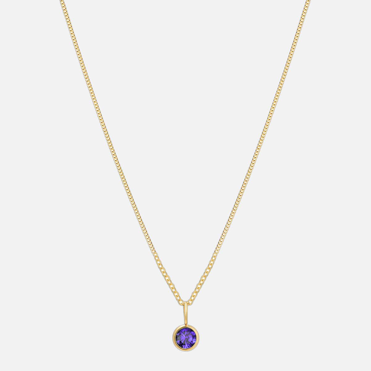 Suspended Birthstone Necklace (14k Gold-Plated)