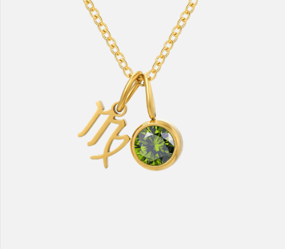 Dainty Birthstone Zodiac Necklace (14k Gold-Plated) - Jewelled Me