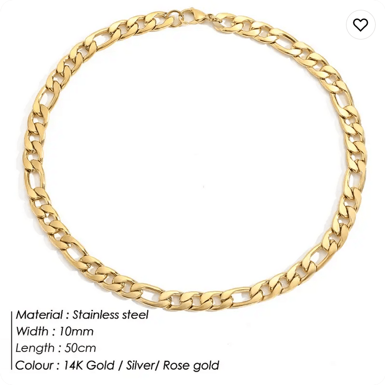 Figaro Chain Necklace (14k Gold-Plated) - Jewelled Me