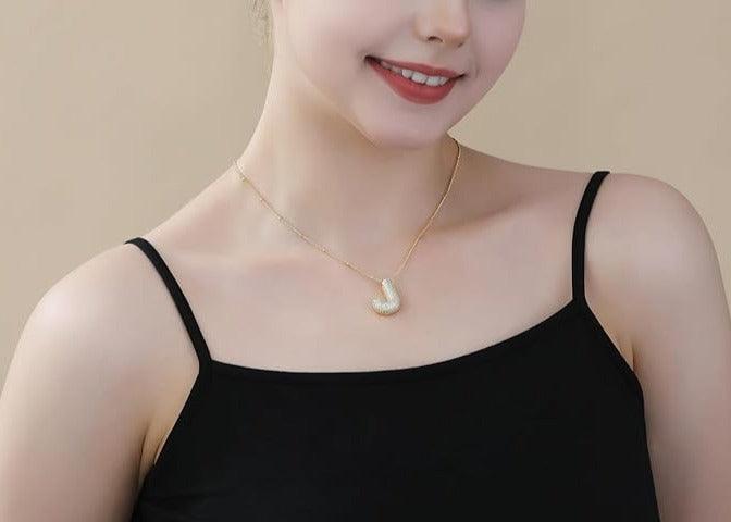ICED Slim Bubble Initial Necklace - Jewelled Me