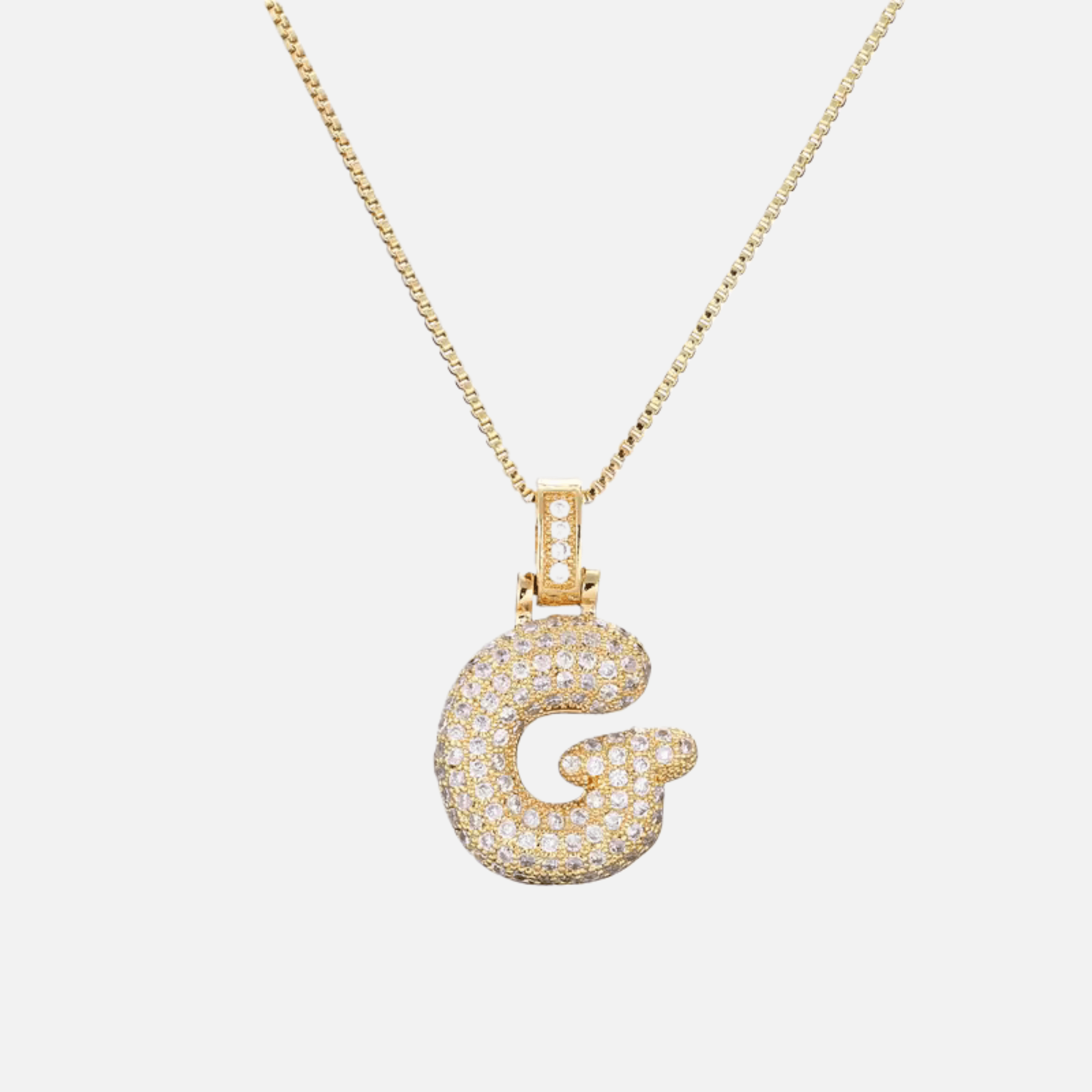 ICED Big Bubble Initial Necklace - Jewelled Me