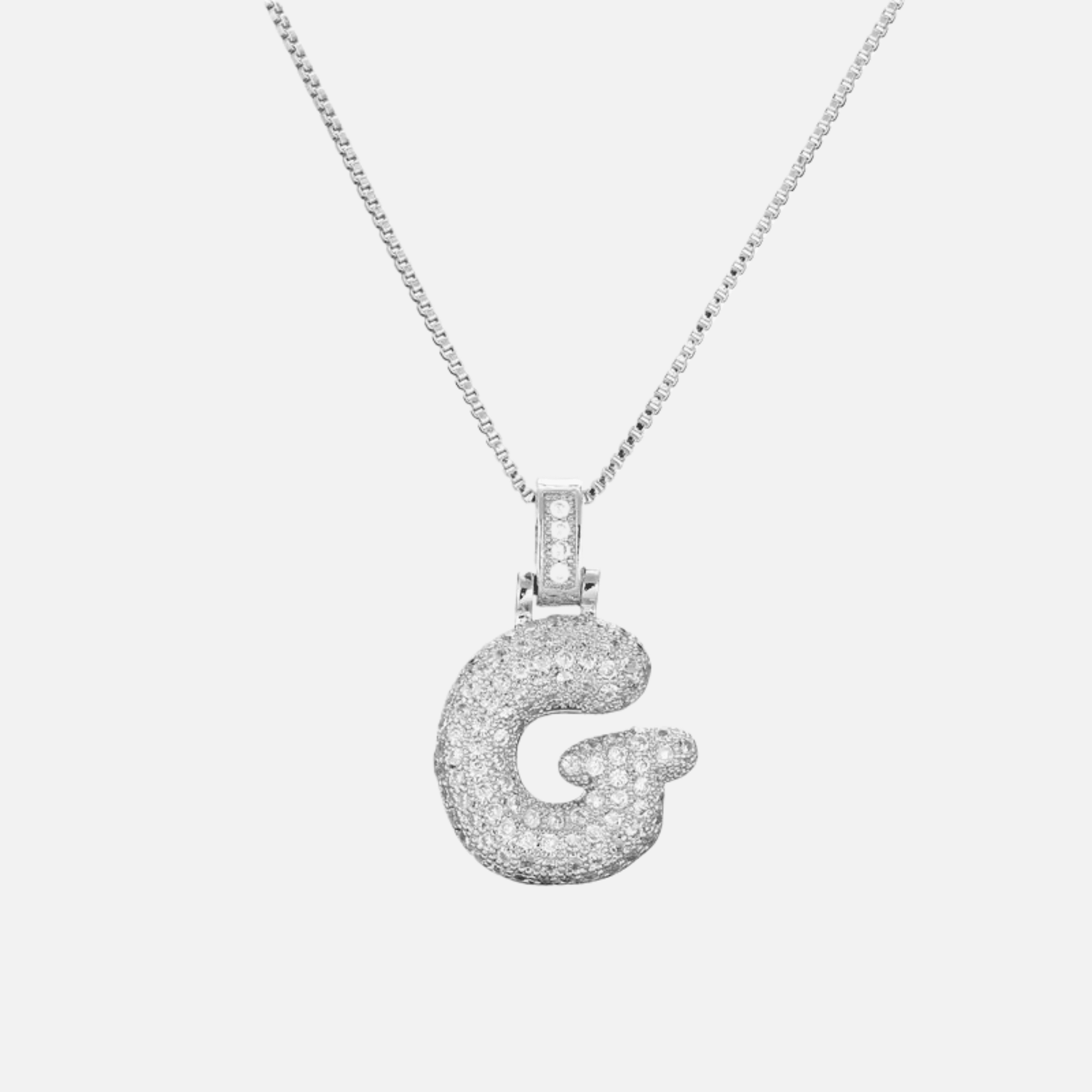 ICED Big Bubble Initial Necklace - Jewelled Me