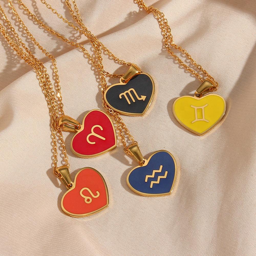 Coloured Zodiac Necklace - Jewelled Me