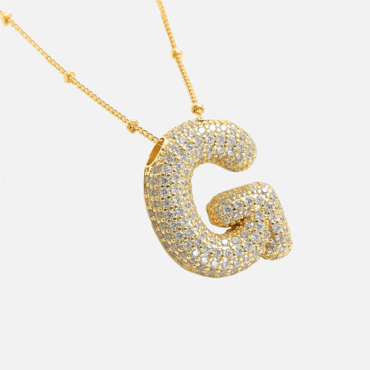ICED Slim Bubble Initial Necklace - Jewelled Me
