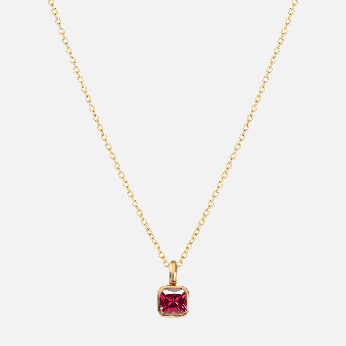 Carré Birthstone Necklace