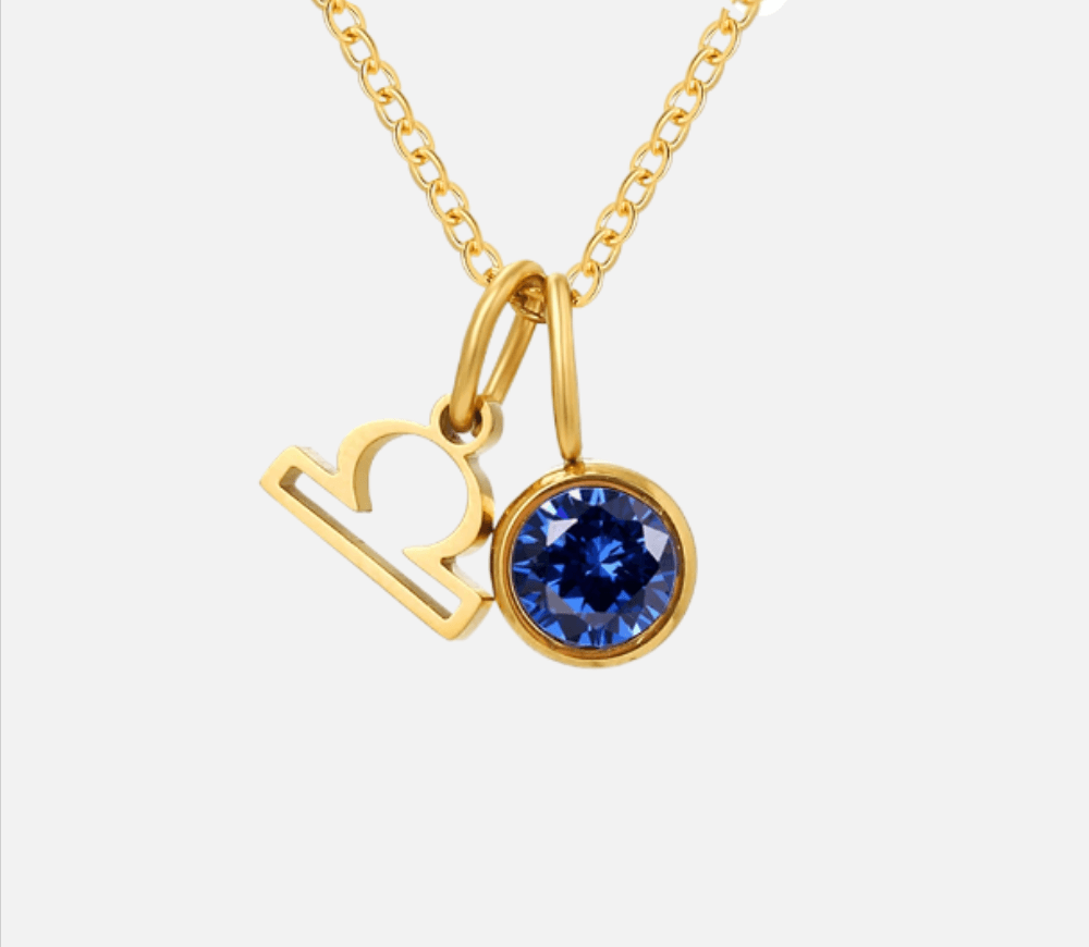 Dainty Birthstone Zodiac Necklace (14k Gold-Plated) - Jewelled Me