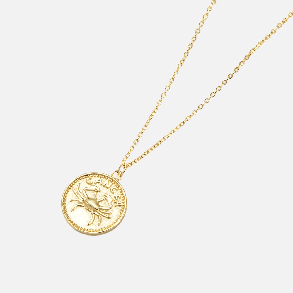 Zodiac Vermeil Coin Pendant - Jewelled Me