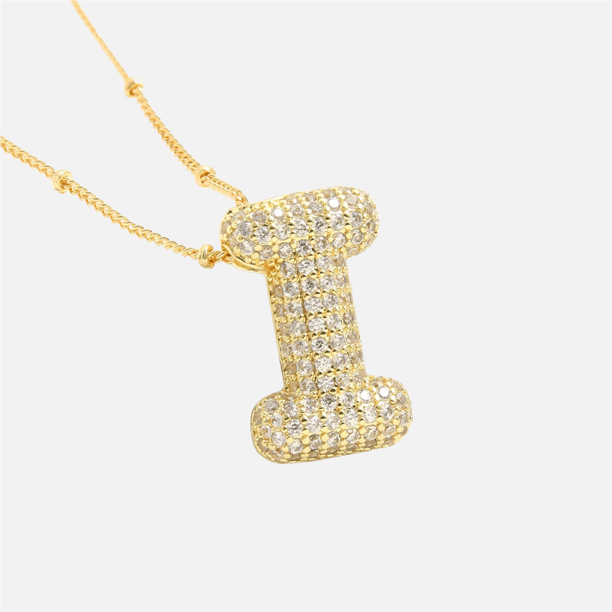 ICED Slim Bubble Initial Necklace - Jewelled Me