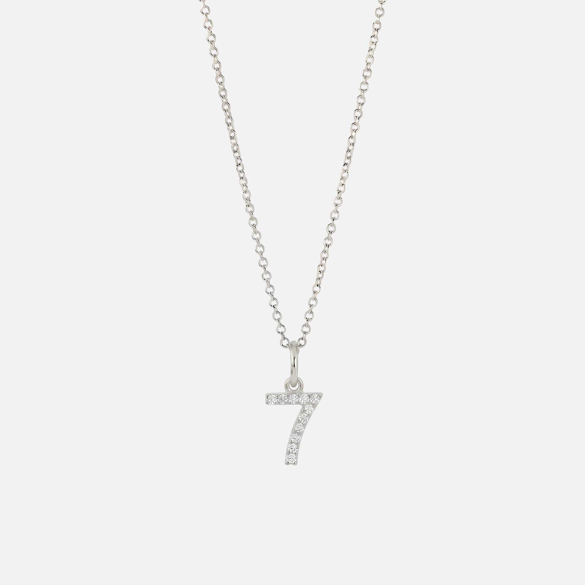 Mini Pave Custom Number Necklace - Jewelled Me
