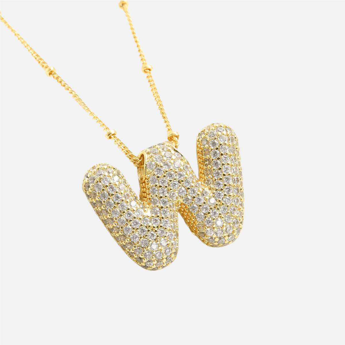 ICED Slim Bubble Initial Necklace - Jewelled Me