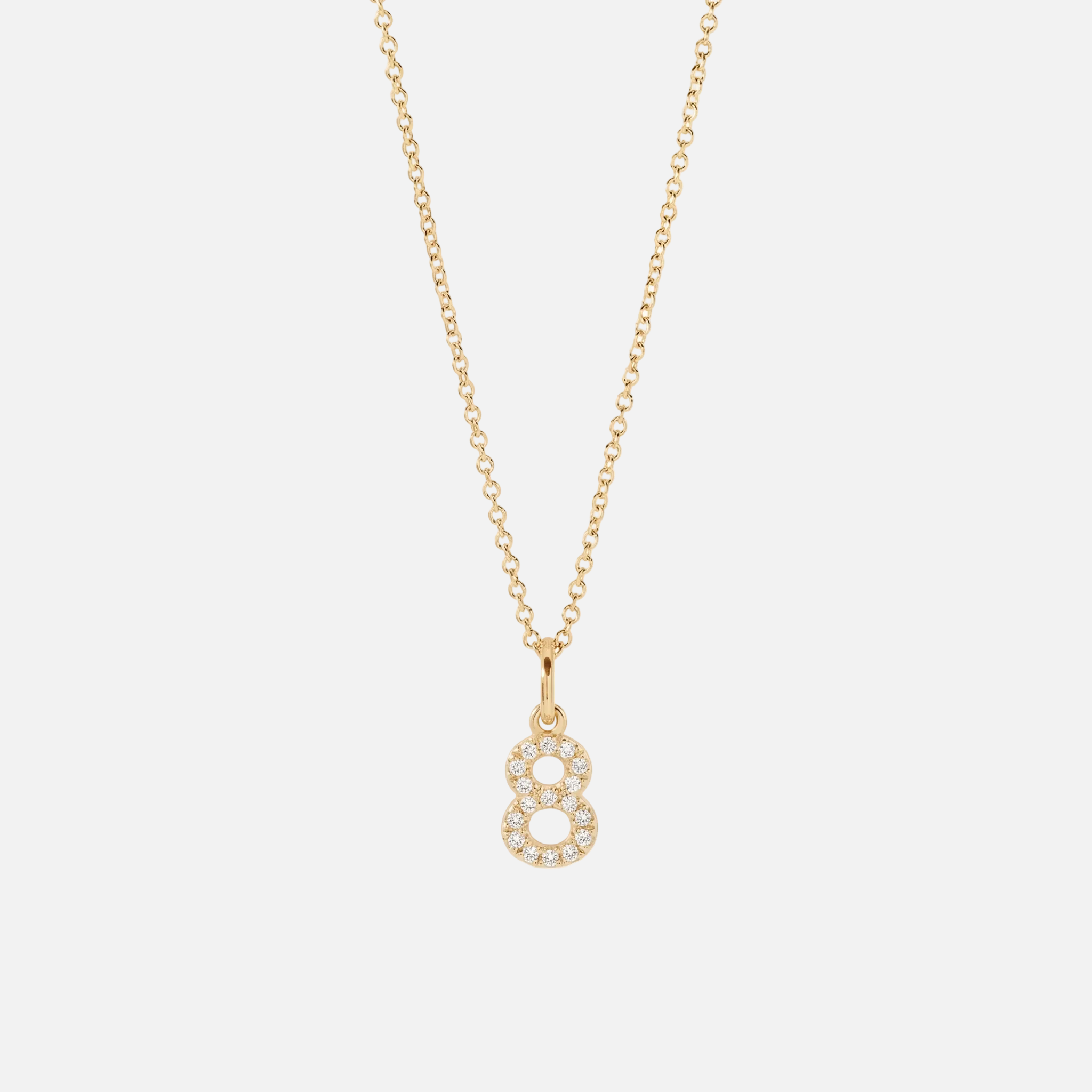 Mini Pave Custom Number Necklace - Jewelled Me