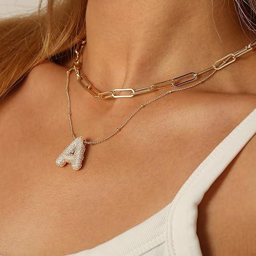 ICED Slim Bubble Initial Necklace - Jewelled Me