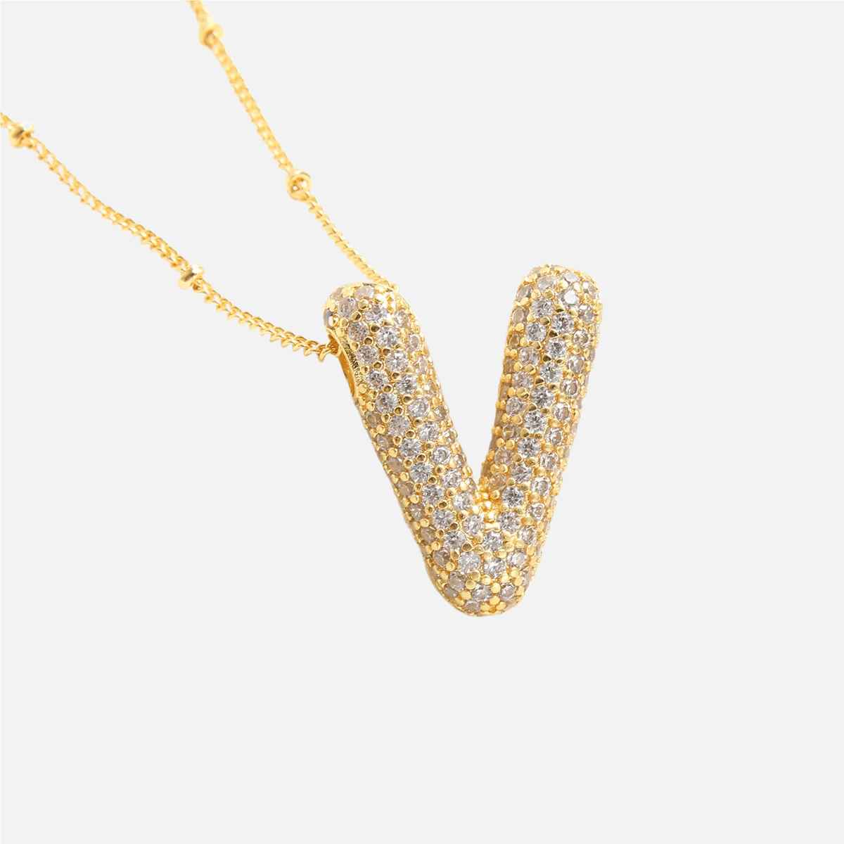 ICED Slim Bubble Initial Necklace - Jewelled Me