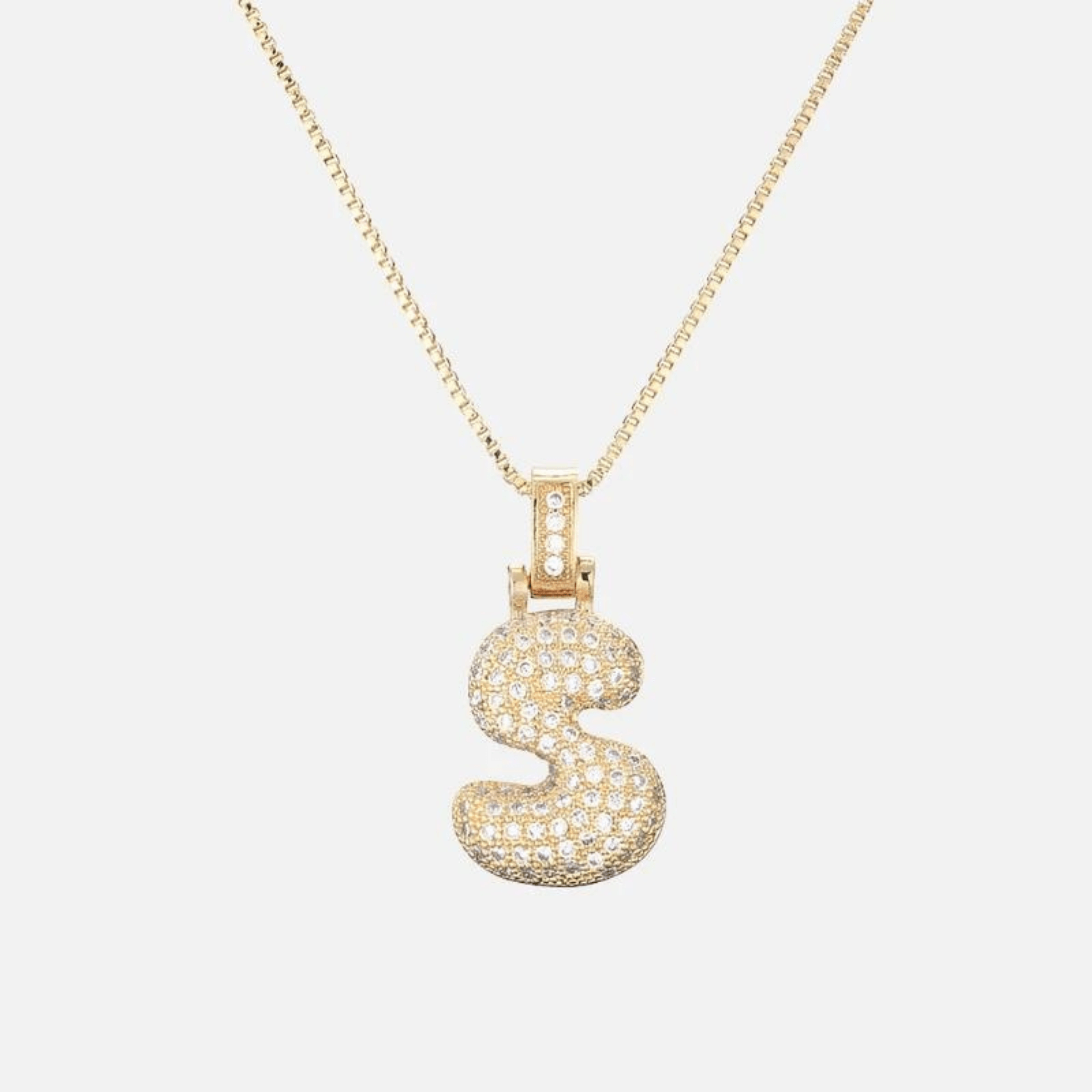 ICED Big Bubble Initial Necklace - Jewelled Me