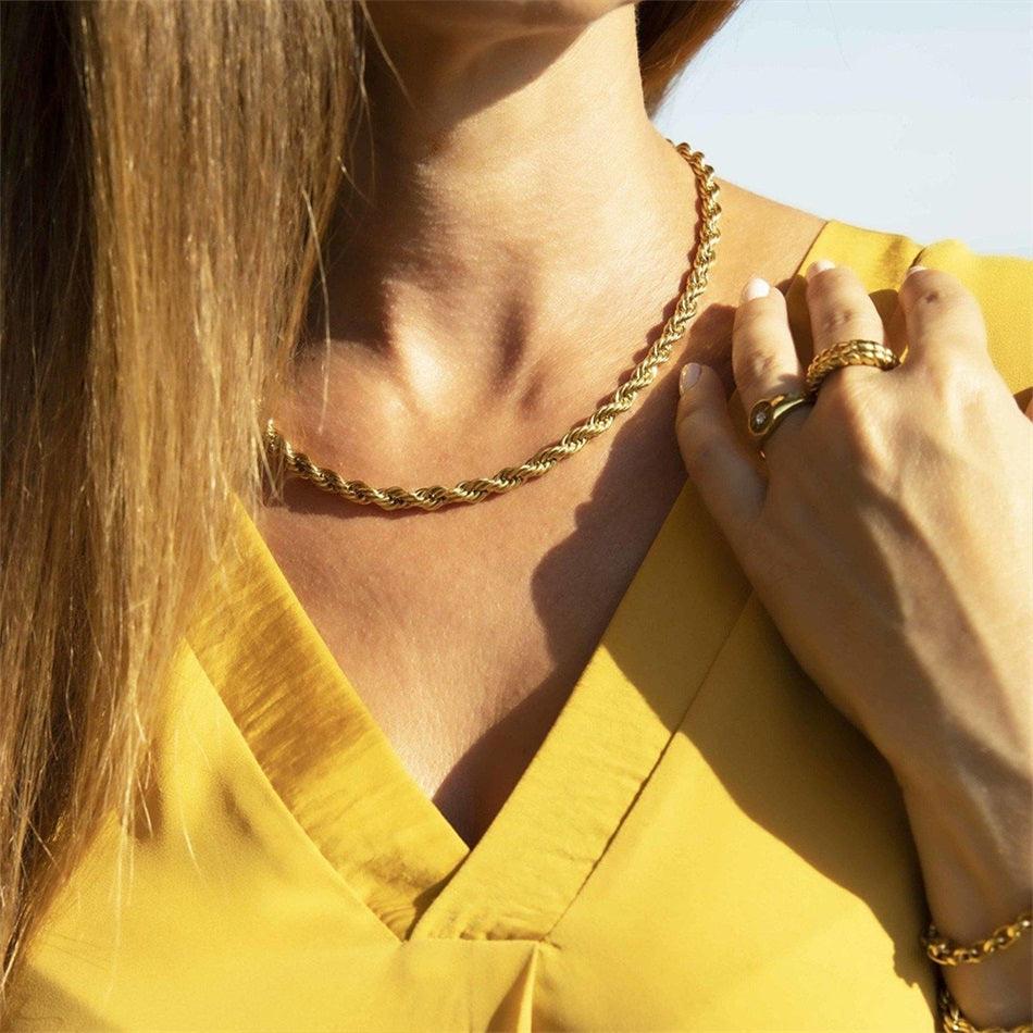 Ornate Rope Chain Necklace (14k Gold-Plated) - Jewelled Me