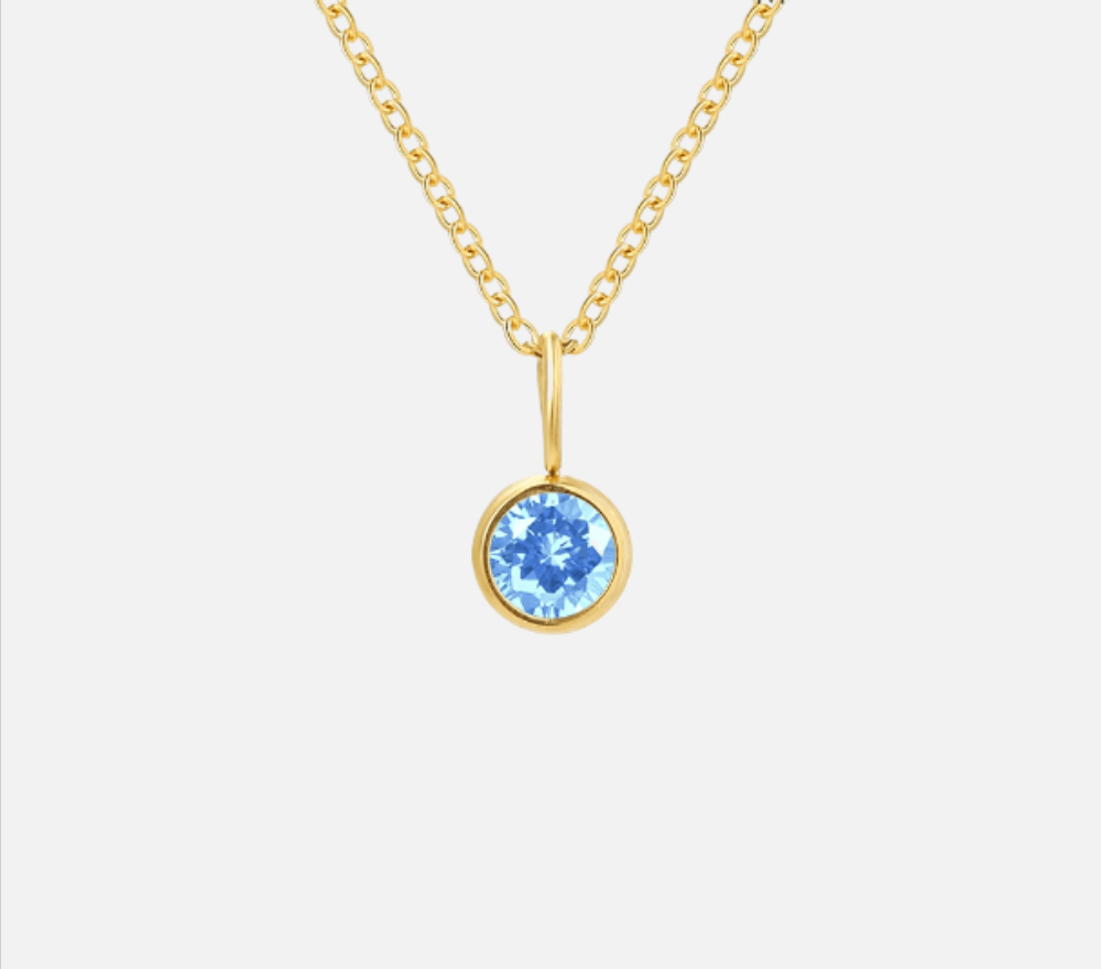 Suspended Birthstone Necklace (14k Gold-Plated) - Jewelled Me