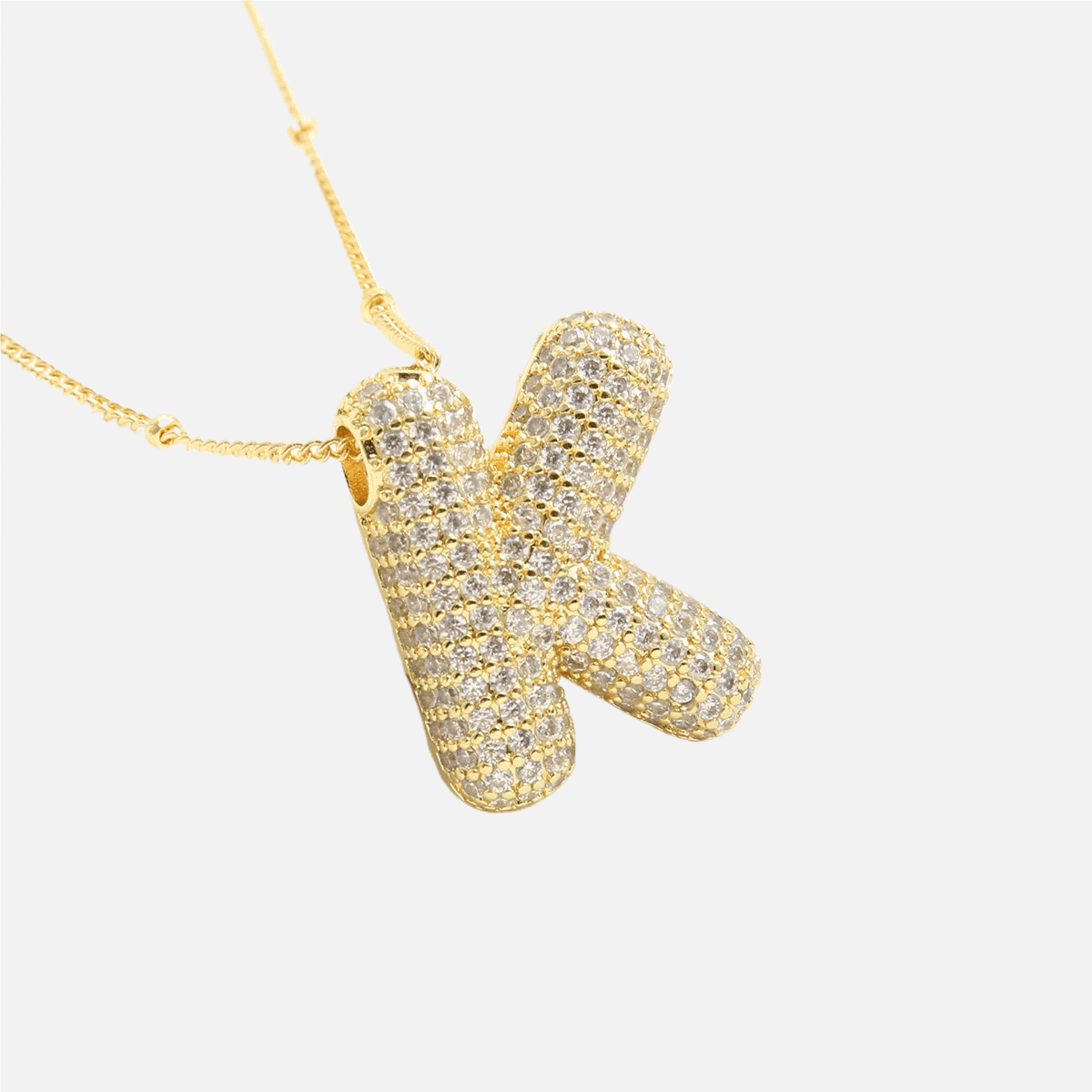 ICED Slim Bubble Initial Necklace - Jewelled Me