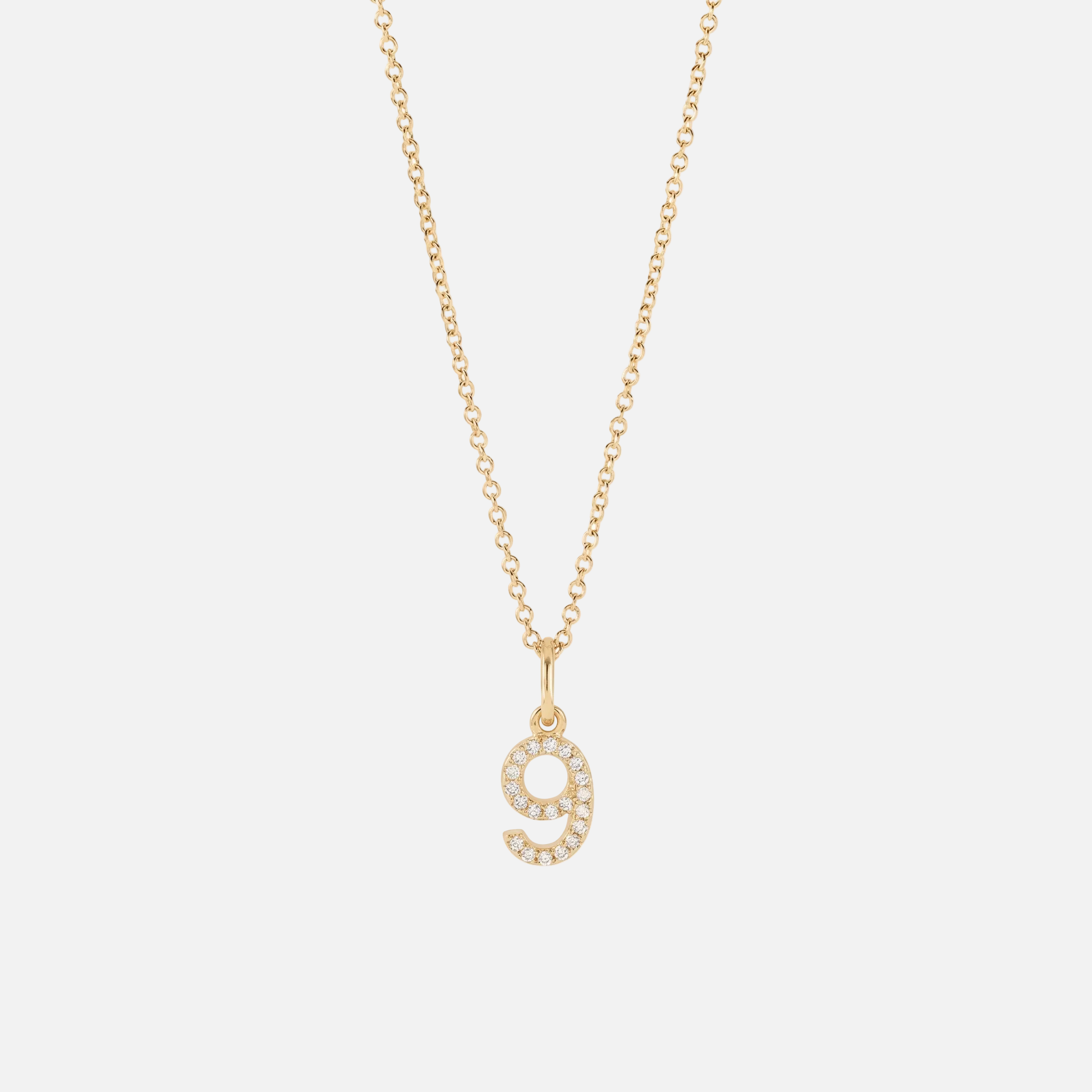 Mini Pave Custom Number Necklace - Jewelled Me