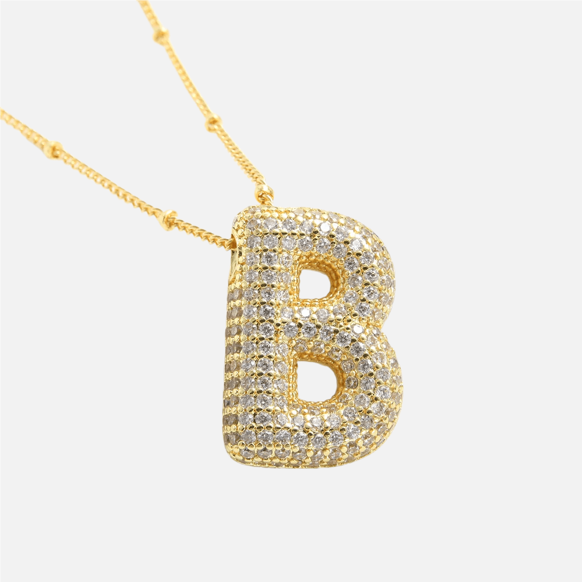 ICED Slim Bubble Initial Necklace - Jewelled Me
