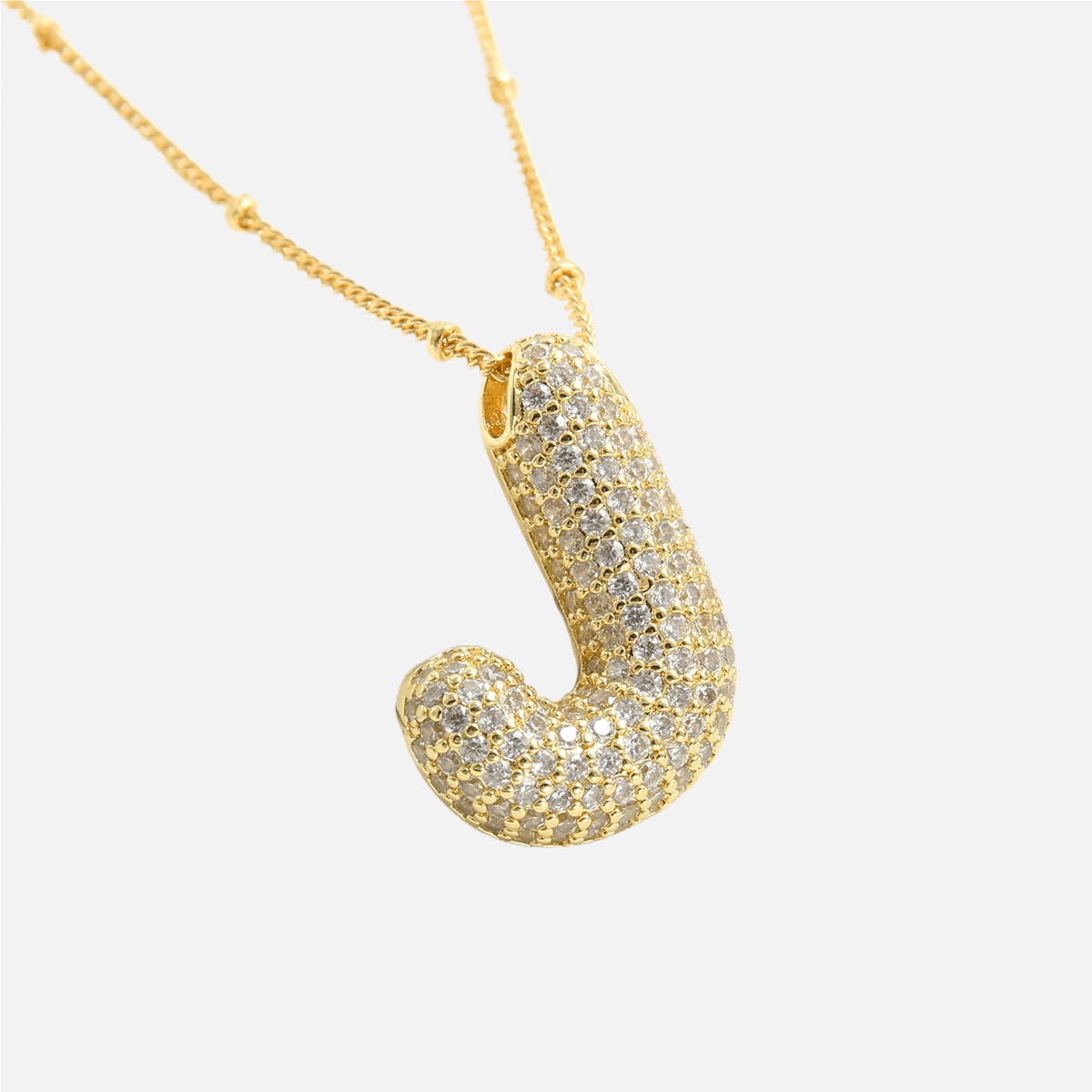 ICED Slim Bubble Initial Necklace - Jewelled Me