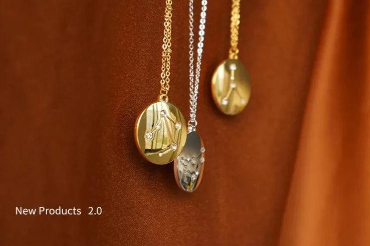 Geometric Disc Star Sign Necklace - Jewelled Me