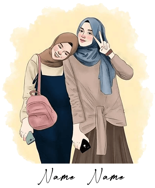 Custom Hijab Girls Jewellery Travel Case (Double Name) - Jewelled Me
