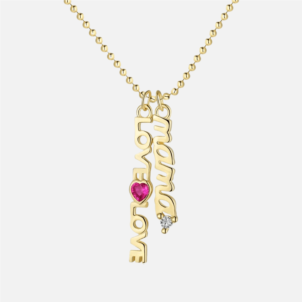 Love, ❤️, Love Mama Necklace - Jewelled Me