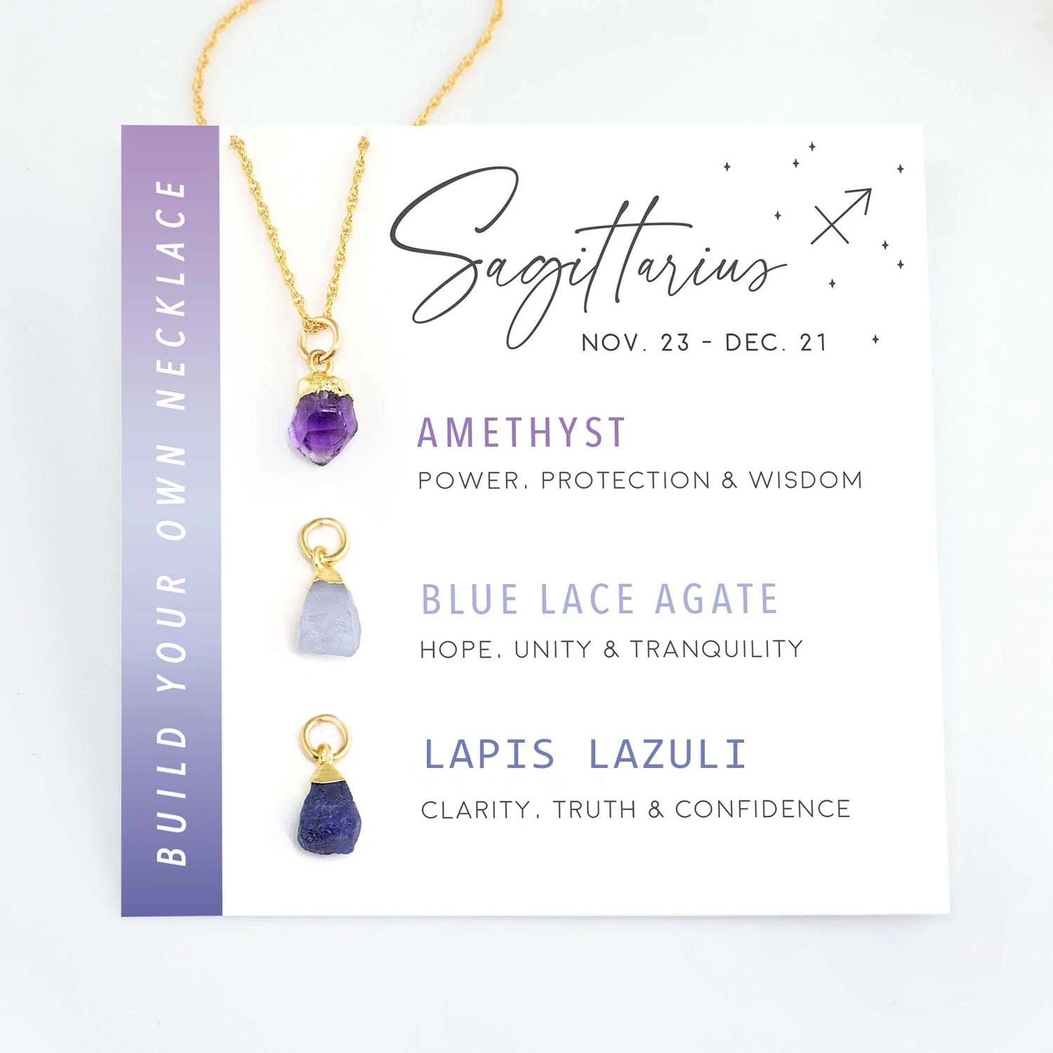 Natural Gemstones Zodiac Necklace - Jewelled Me