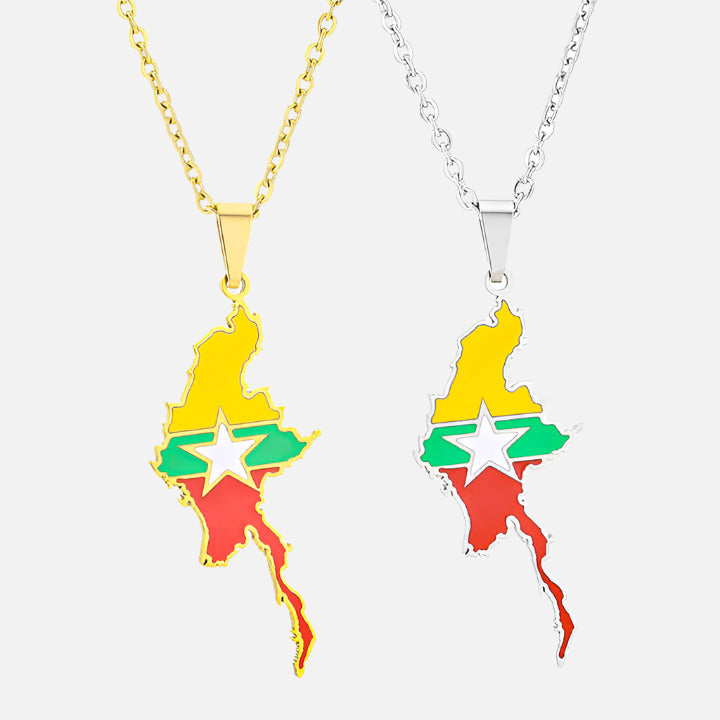Asian & Oceanian Country/Flag Necklaces - Jewelled Me