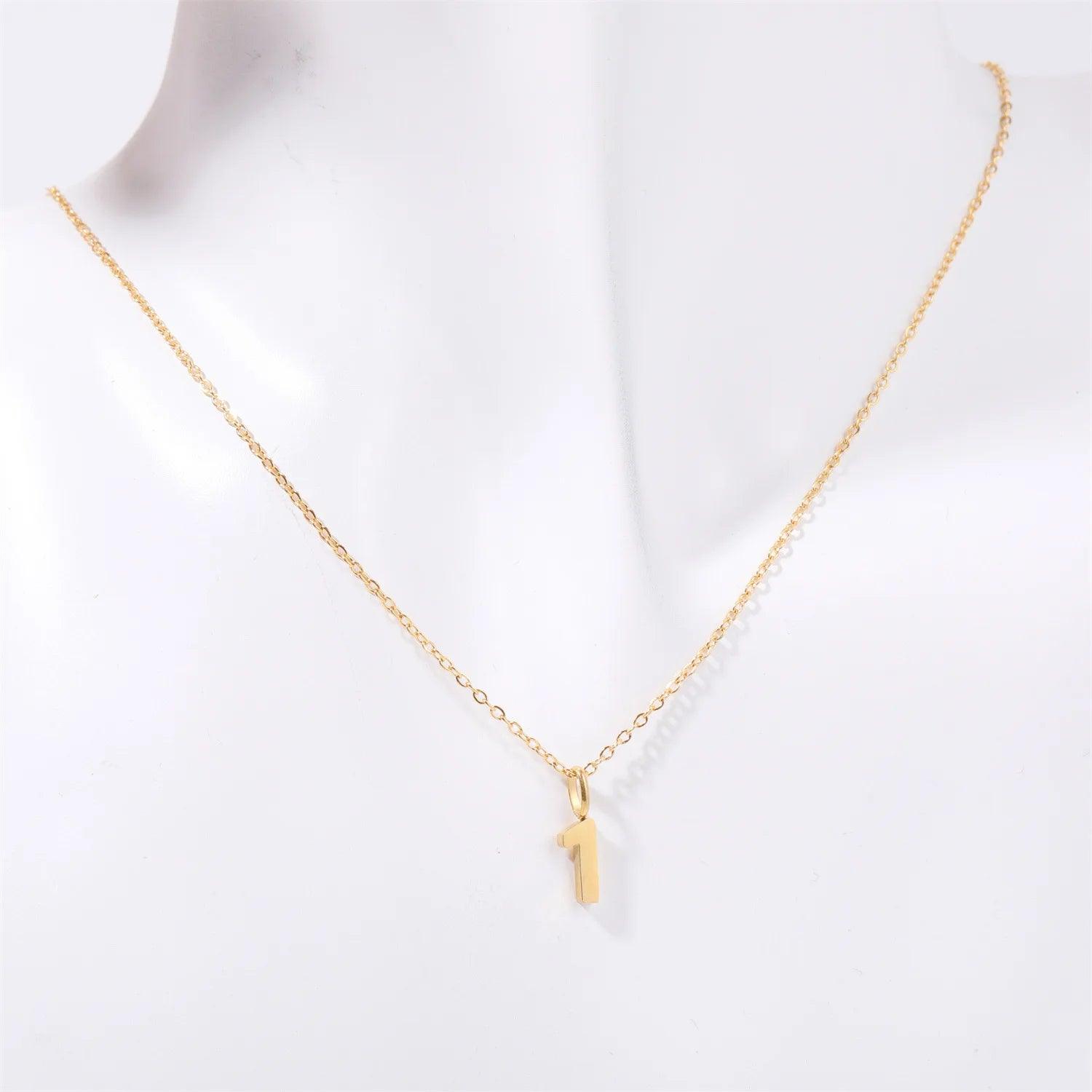 Dainty Number Necklace - Jewelled Me