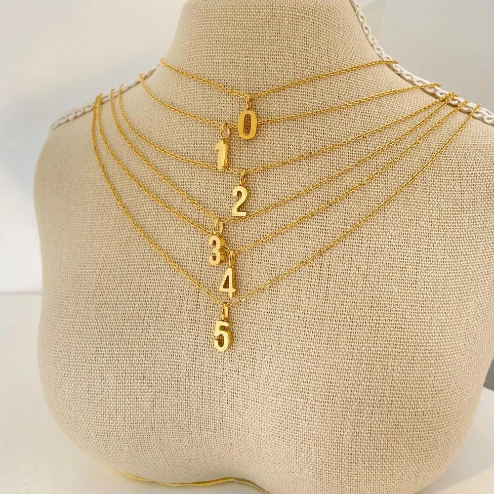 Dainty Number Necklace - Jewelled Me