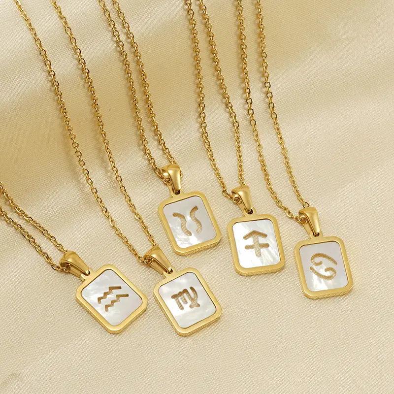 Zodiac Hollowed Shell Necklace - Jewelled Me