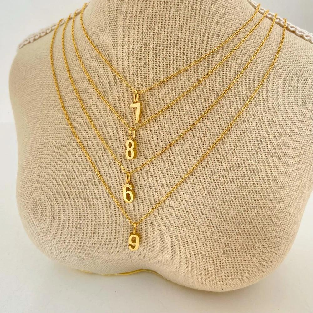 Dainty Number Necklace - Jewelled Me