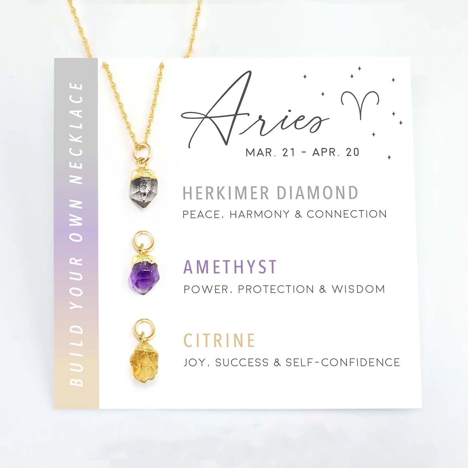 Natural Gemstones Zodiac Necklace - Jewelled Me