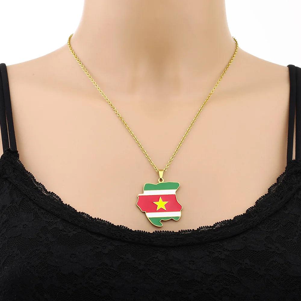 The Americas & Caribbean Country/Flag Necklaces (BACKUP) - Jewelled Me