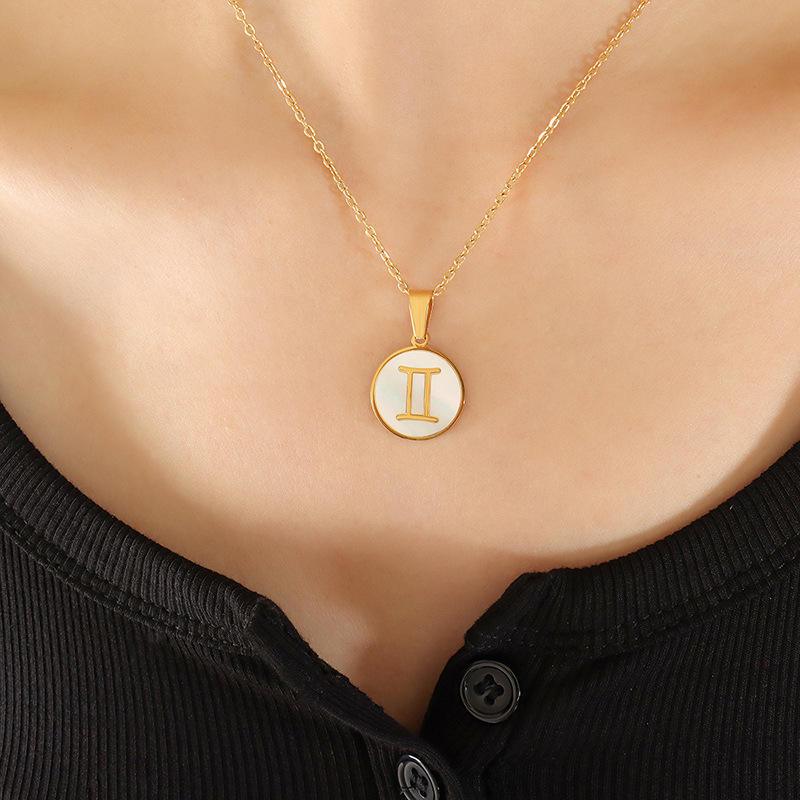 White Shell Zodiac Pendant - Jewelled Me