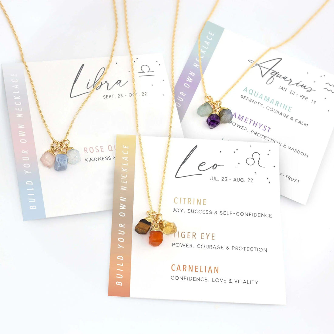 Natural Gemstones Zodiac Necklace - Jewelled Me