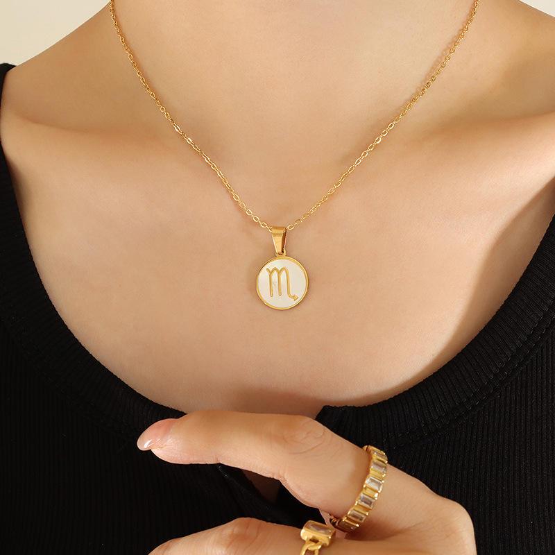 White Shell Zodiac Pendant - Jewelled Me