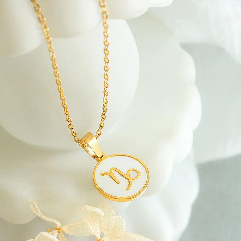 White Shell Zodiac Pendant - Jewelled Me