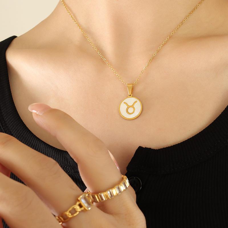 White Shell Zodiac Pendant - Jewelled Me