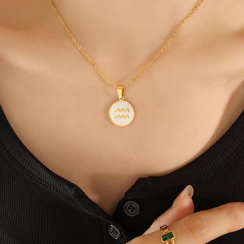 White Shell Zodiac Pendant - Jewelled Me