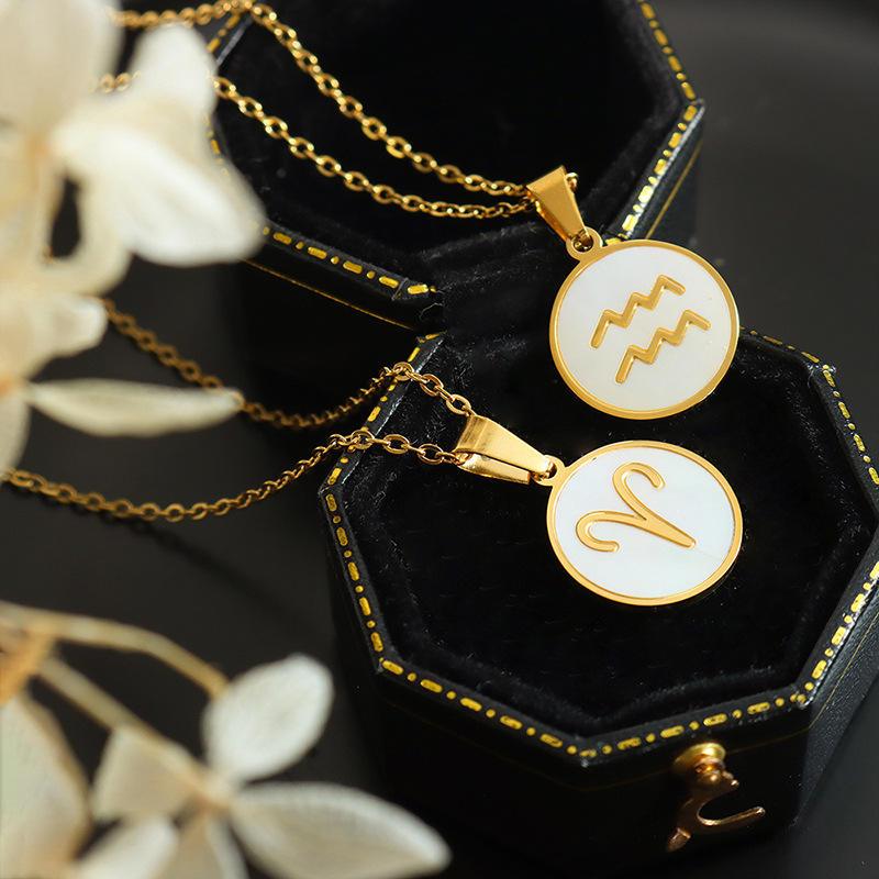 White Shell Zodiac Pendant - Jewelled Me