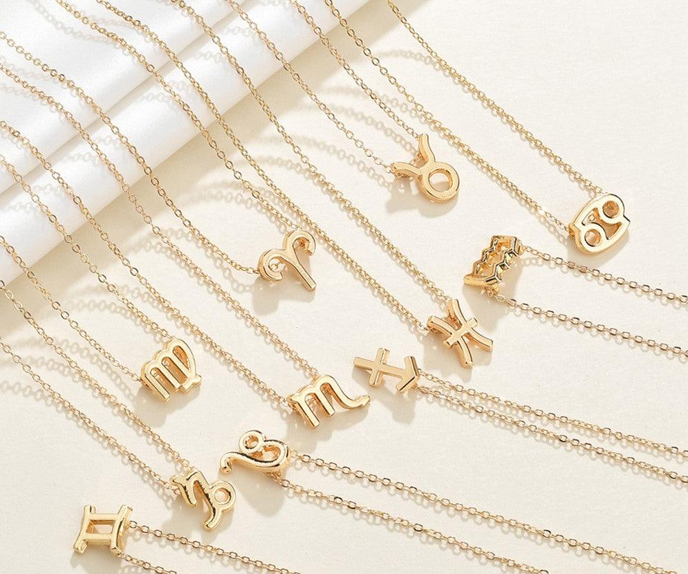Dainty Zodiac Sign Necklace (14k-Gold Plated) - Jewelled Me