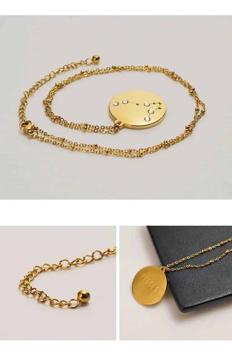 Geometric Disc Star Sign Necklace - Jewelled Me