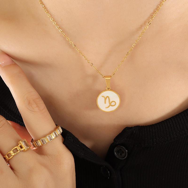 White Shell Zodiac Pendant - Jewelled Me