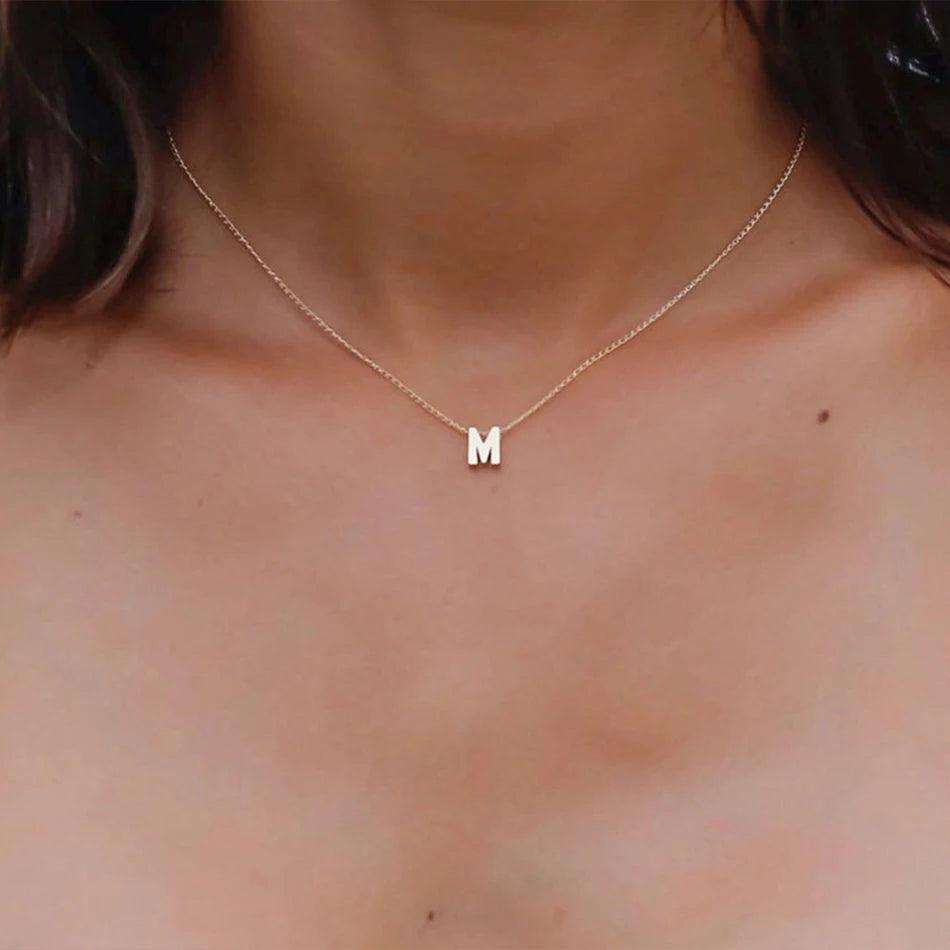 Dainty Initial Necklace (14k Gold-Plated) - Jewelled Me