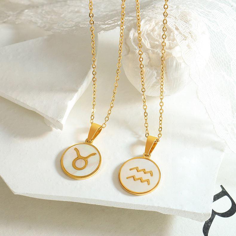 White Shell Zodiac Pendant - Jewelled Me